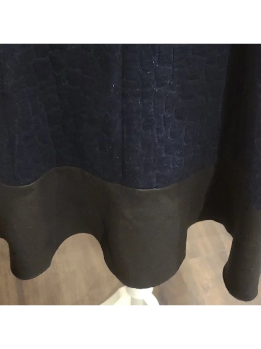 Tory Burch Jacquard Flounce Dress - Navy and Black